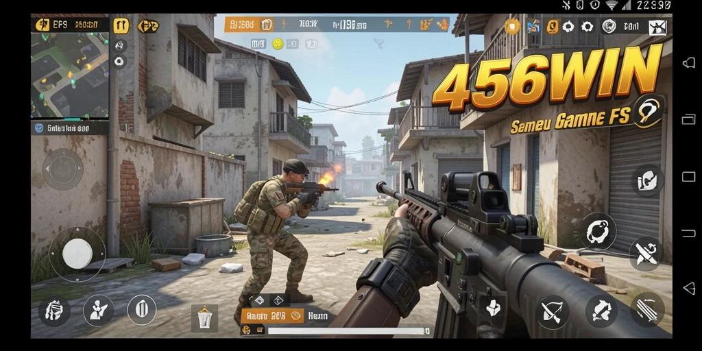 Tampilan menarik dari aksi gameplay FPS di 456WIN.