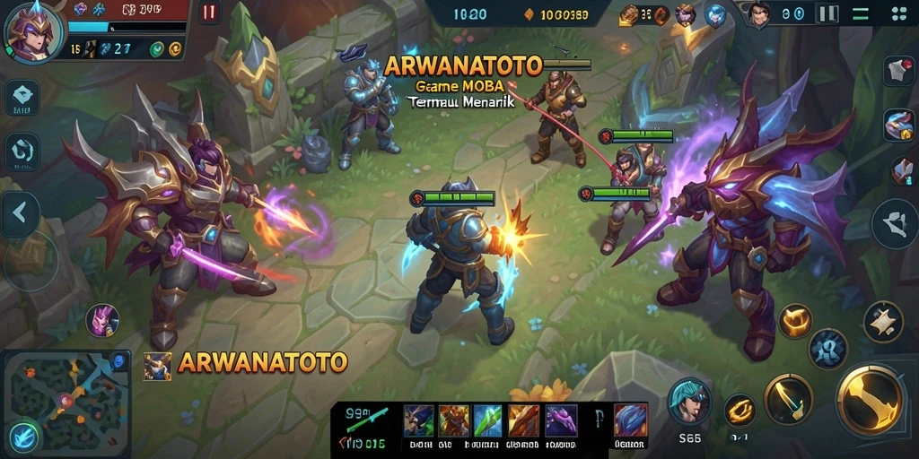 Screenshot menampilkan aksi seru dalam permainan MOBA.