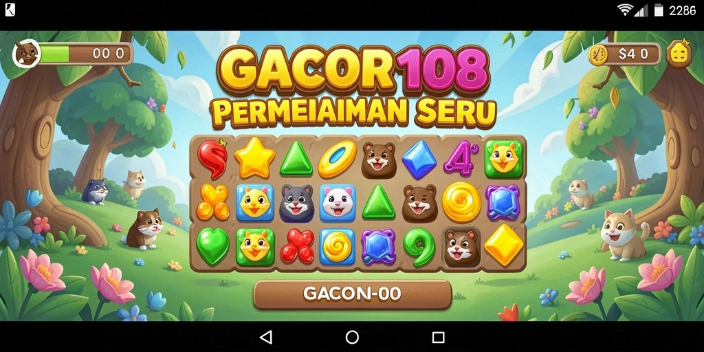 Tampilan menarik gameplay Match-3 dalam GACOR108.