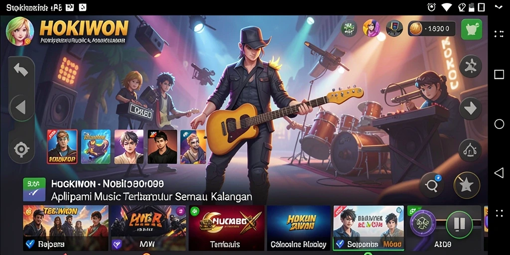 Tampilan utama HOKIWON saat memainkan lagu favorit.