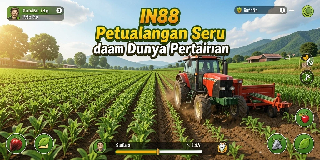 Tangkapan layar menunjukkan pemain mengelola ladang dan panen tanaman.