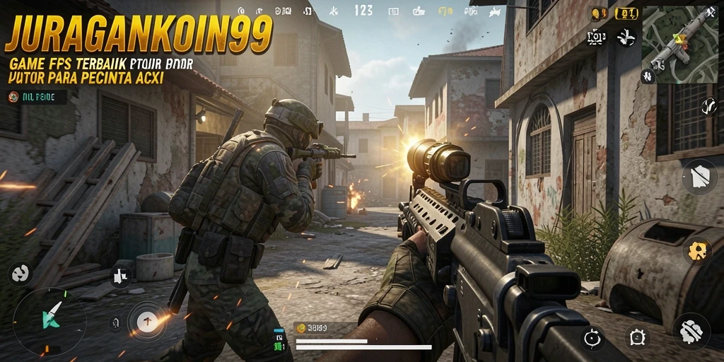 Screenshot gameplay JURAGANKOIN99 dengan aksi tembak-menembak yang seru.