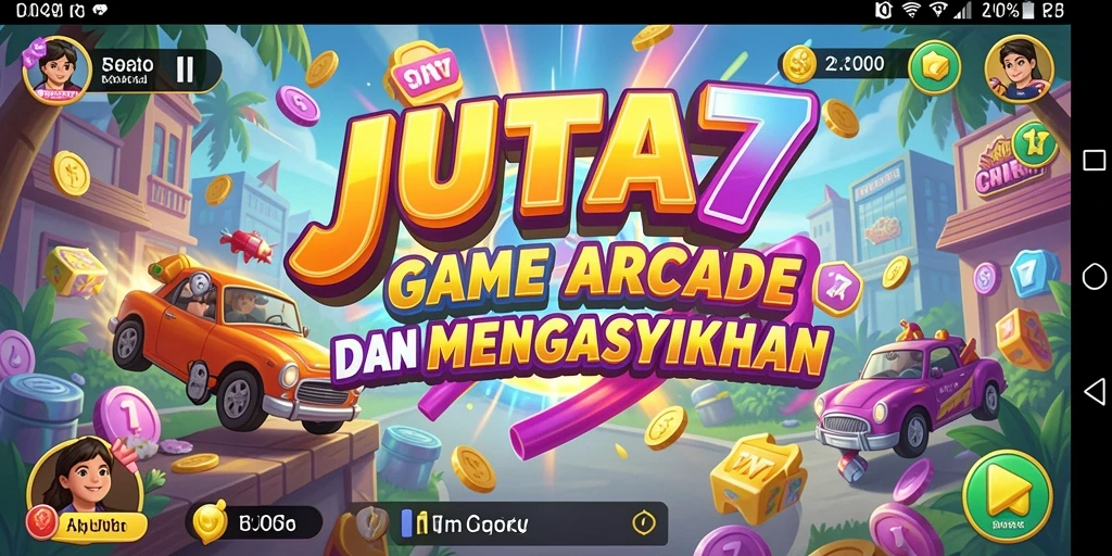 Screenshot gameplay JUTA7 menunjukkan aksi mendebarkan dalam permainan Arcade.