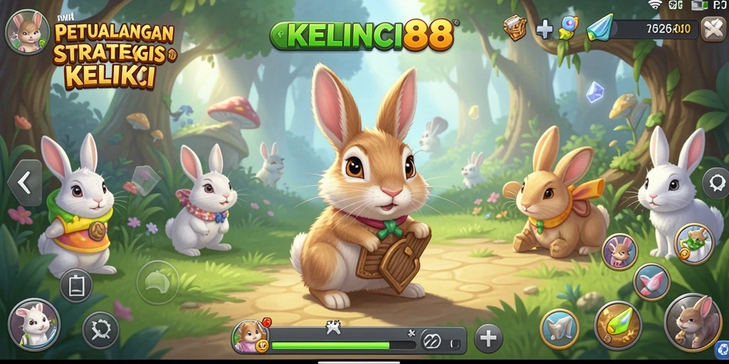 Tampilan gameplay KELINCI88 dengan strategi pembangunan desa.