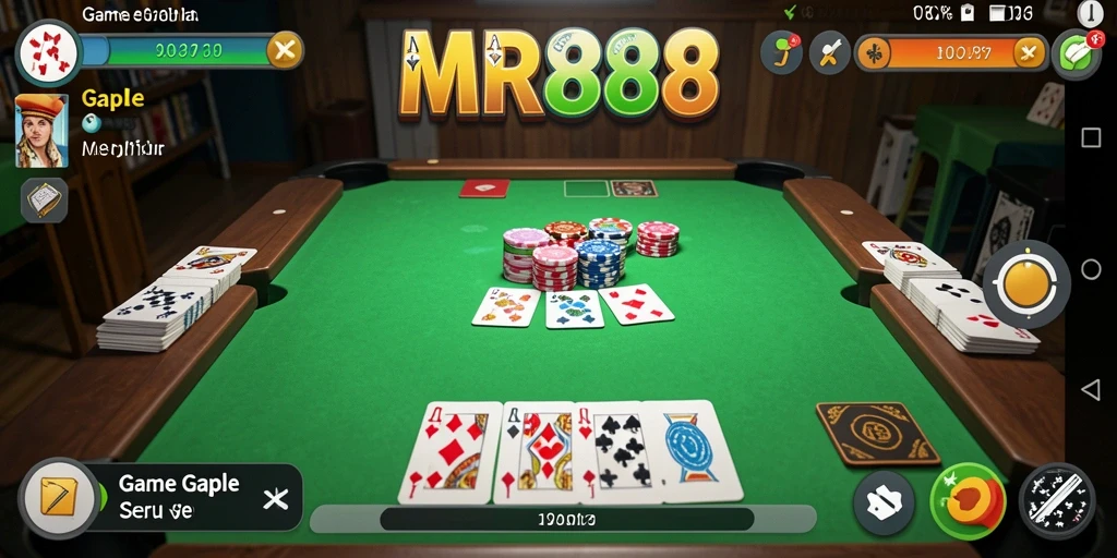 Screenshot MR888 menampilkan momen seru saat bermain Gaple.