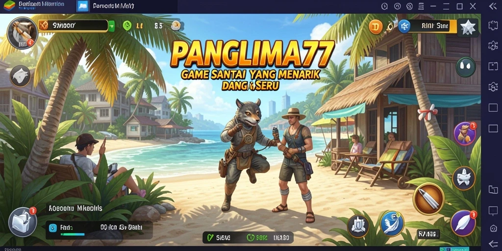 Screenshot gameplay seru PANGLIMA77 dengan grafis ceria.