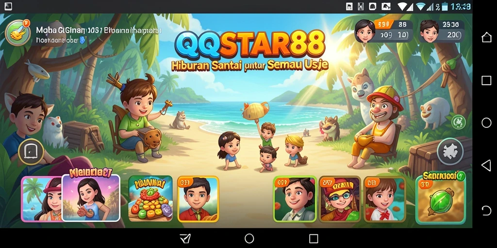 Screenshot dari gameplay santai dan penuh warna di QQSTAR88.
