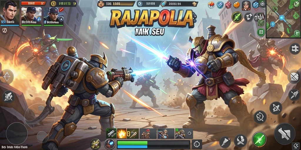 Tampilan gameplay RAJAPOLA yang mendebarkan dan penuh aksi.