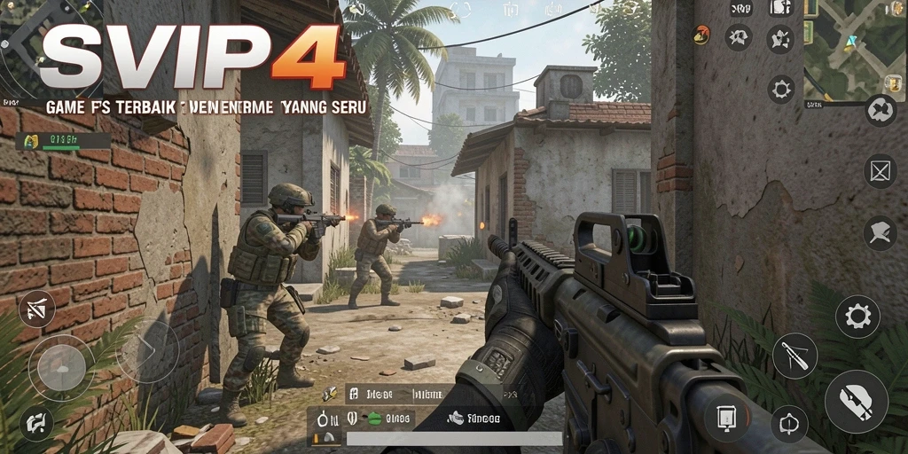 Tampilan gameplay mendebarkan dari SVIP4 dengan aksi tembak-menembak yang intens.